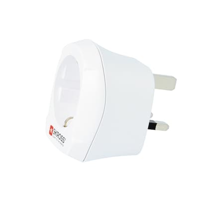 Skross Europe til Storbritannia jordet reiseadapter, 13A, 100-250V - Hvit