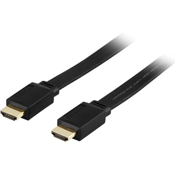 DELTACO flat HDMI-kabel, 15m, svart