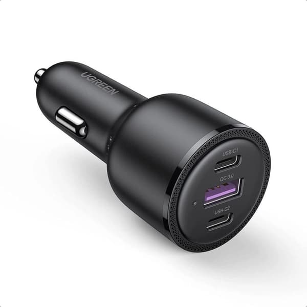 Ugrønn billader 2x USB-C / 1x USB, 69W - Sort