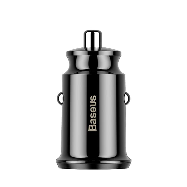Baseus Grain Biloplader Dual-USB 3.1A 12/24V - Sort Sort