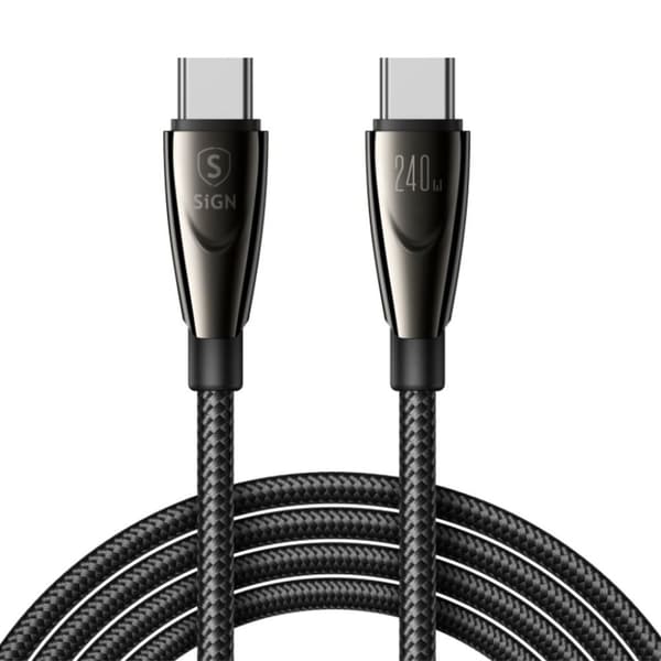 SiGN USB-C till USB-C-kabel 240W, 1,2m - Svart