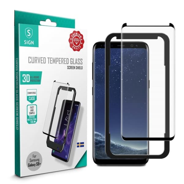 SiGN 3D skjermbeskytter i herdet glass til Samsung Galaxy S8 Plus