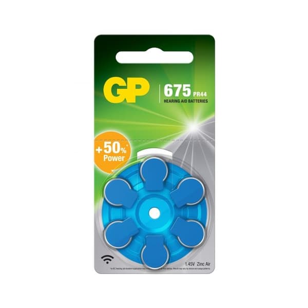 GP ZA 675-D6/ PR44 høreapparatbatteri - 6 stk
