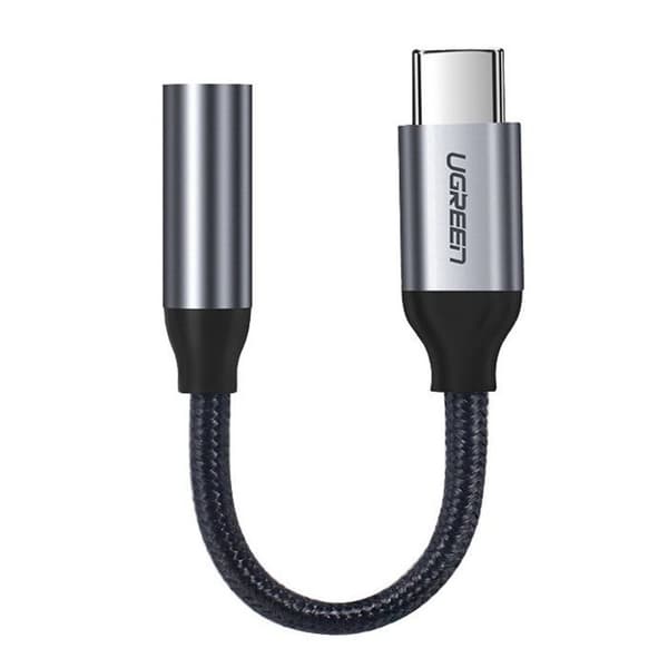 Ugreen USB-C till 3,5 mm AUX-kabel 10 cm - Grå