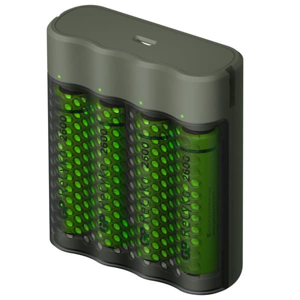 Batterilader (4t) inkl. 4 GP AA 2600mAh