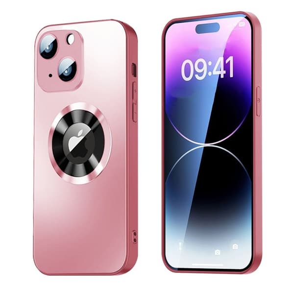 SIGN Magneettinen suojakuori iPhone 15 Plus linssisuojalla ja logonäkymällä - vaaleanpunainen
