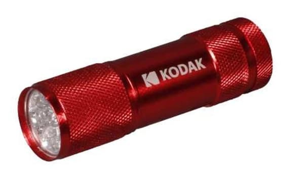 9-LED taskulamppu metallikotelossa, punainen Punainen