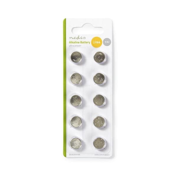 Nedis Knappcellebatteri LR44, 1,5V, 10-pak