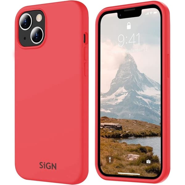 SiGN Liquid Silikone Cover til iPhone 15 plus - Rød