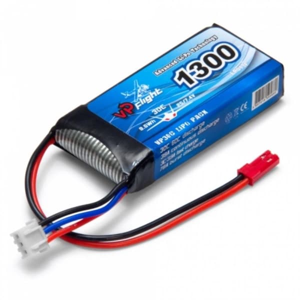 Li-Po 2S 7,4V 30C 1300 mAh, JST-RCY (BEC)-kontakt Vapex