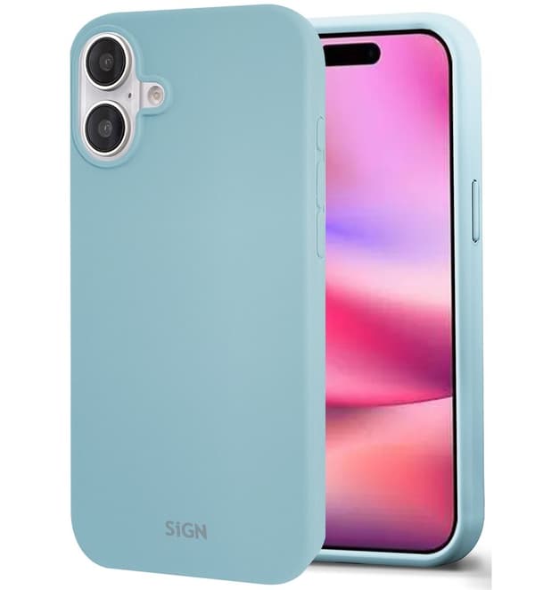 SiGN Liquid Silikone Cover til iPhone 16 Plus - Lyseblå