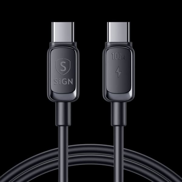Sign USB-C til USB-C-kabel 100W, 1,2m - Svart