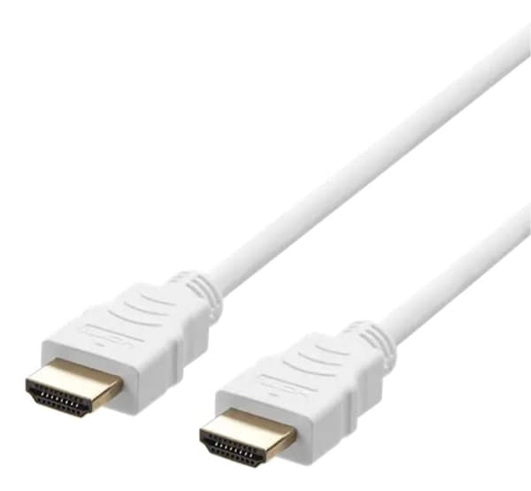 Deltaco Ultra High Speed ​​​​HDMI til HDMI, 1m - Hvit