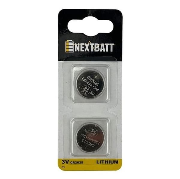 NextBatt Knappcellsbatteri CR2025, 3V - 2-pack