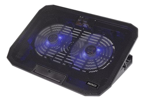 Deltaco Laptop Køler til Computer op til 15,6", LED - Sort Sort