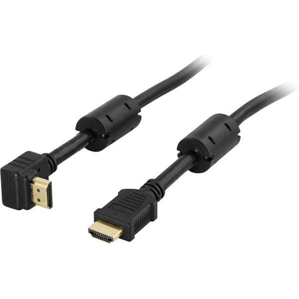 DELTACO HDMI kabel, vinklet, 5m, sort