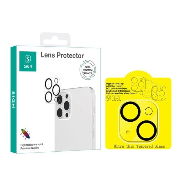 SiGN Lensbeskyttelse i herdet glass for iPhone 15 og iPhone 15 Plus