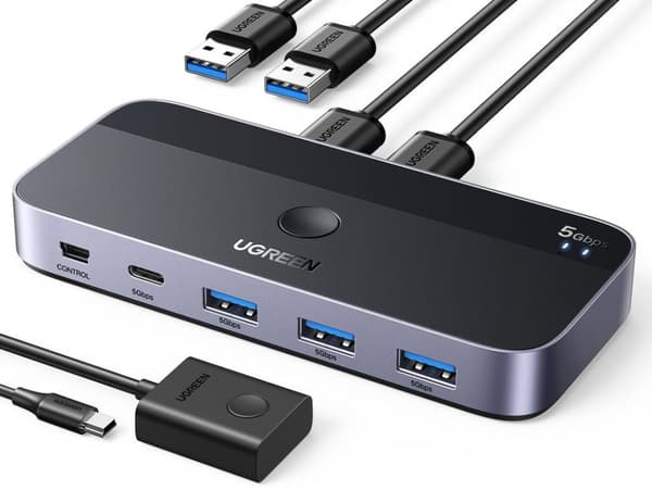 Ugreen USB 3.0 Switch 2x USB-A in, 3x USB-A + 1x USB-C out