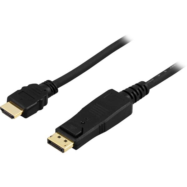 DELTACO DisplayPort HDMI audio 19-pin ha 3m svart