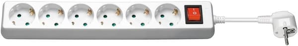 Goobay Strømskinne med 6xCEE 7/4 fatninger, 1,5m kabel - Hvid