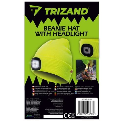 Vinterhatt med ficklampa - gul Trizand 22664