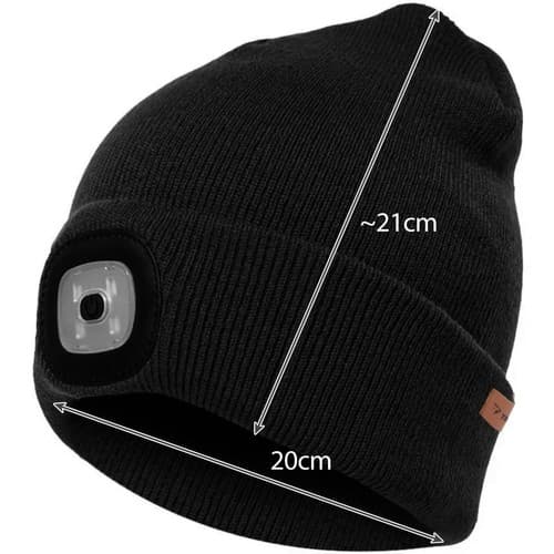 Vinterhatt med ficklampa - svart Trizand 22663