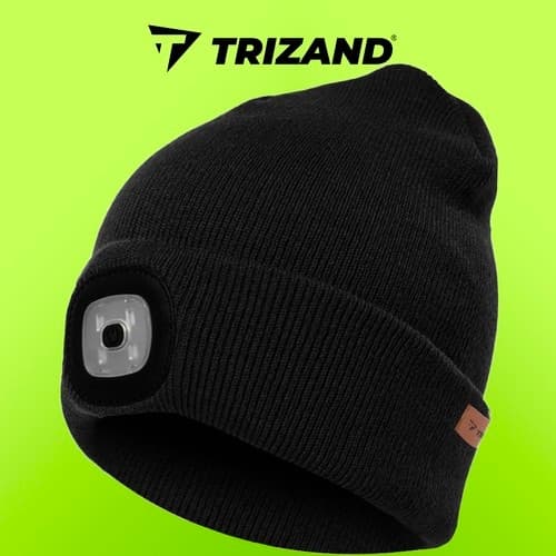 Vinterhatt med ficklampa - svart Trizand 22663