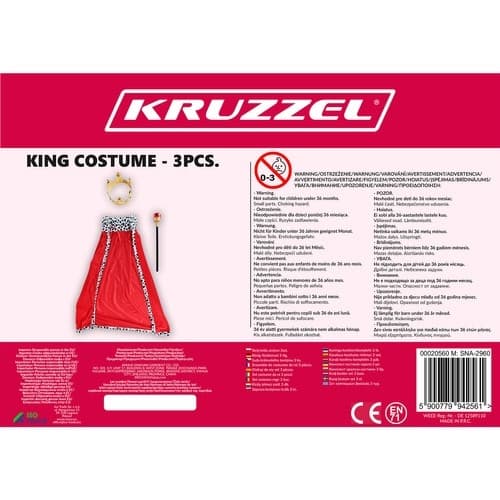 Kongekostymesett 3 stk. Kruzzel 20560