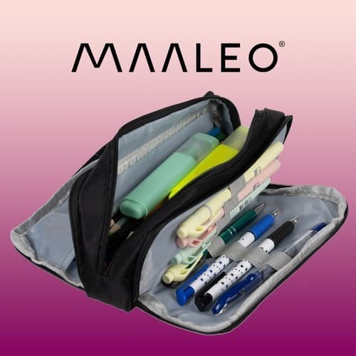 Kolminkertainen taitettava penaali - musta Maaleo 24476