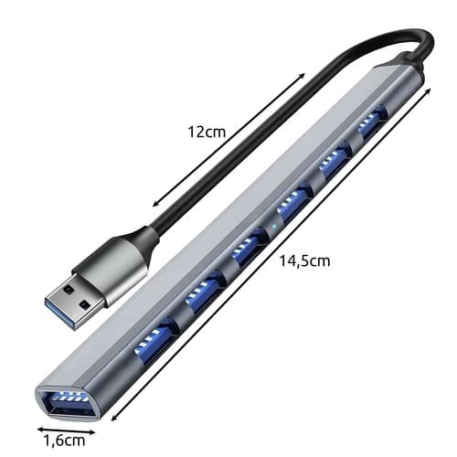 HUB USB- 1 port 3.2 + 6 portar 2.0 Izoxis 24374