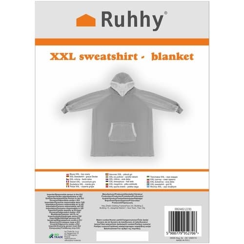 XXL sweatshirt - gråt tæppe Ruhhy 24402