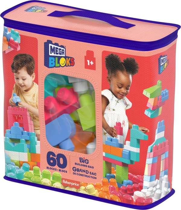Mega Bloks Stor Byggetaske Pink 60 Stk