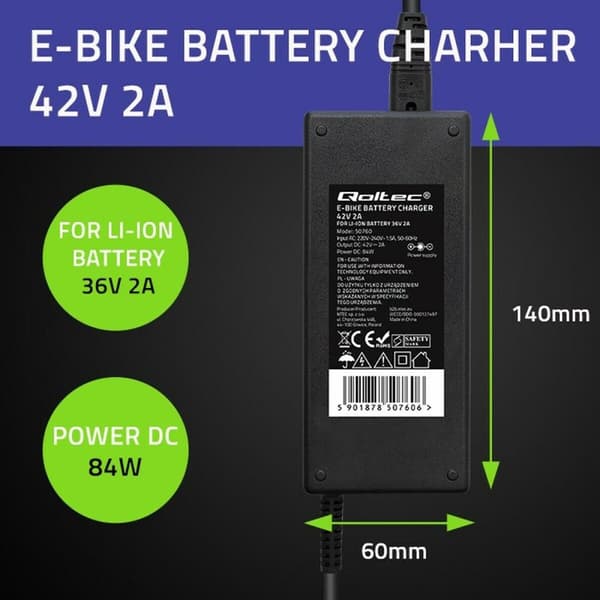 Batteriladdare Qoltec 50760