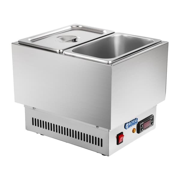 Värmare för choklad och såser, torr bain marie + 2 GN med lock
