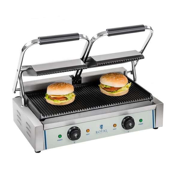 Dobbeltsidet, rillet kontaktgrill