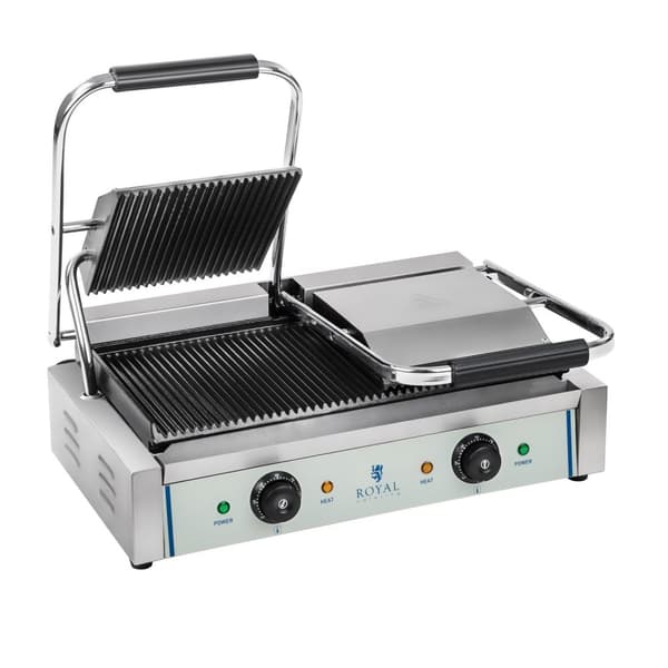Dobbeltsidet, rillet kontaktgrill