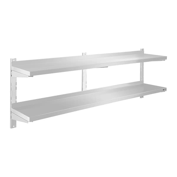 Vegghylle i stål, hengende, dobbel, justerbar, 160 cm