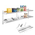 Miniatyrbilde 1 av 4: Vegghylle i stål, hengende, dobbel, justerbar, 160 cm