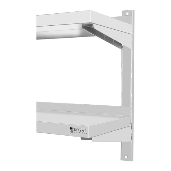 Vegghylle i stål, hengende, dobbel, justerbar, 140 cm