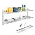 Miniatyrbilde 1 av 4: Vegghylle i stål, hengende, dobbel, justerbar, 140 cm