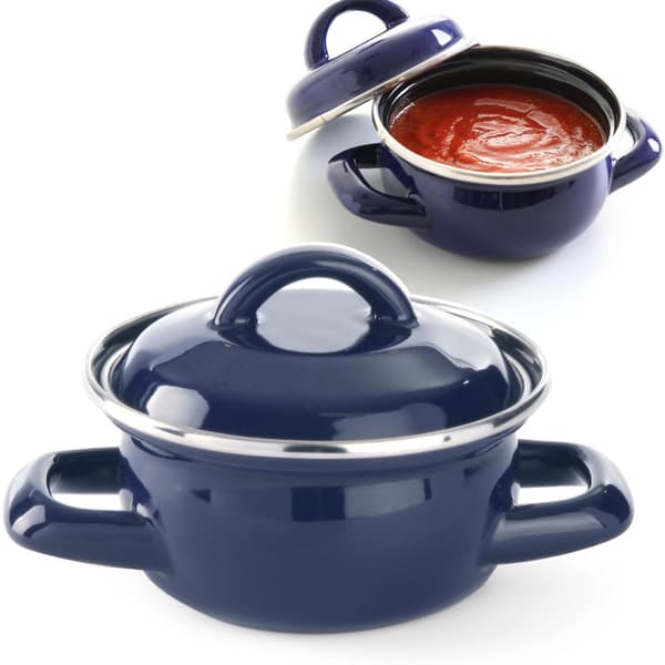 Gryte for supper og sauser med lokk, blå 0,3 l - Hendi 625804