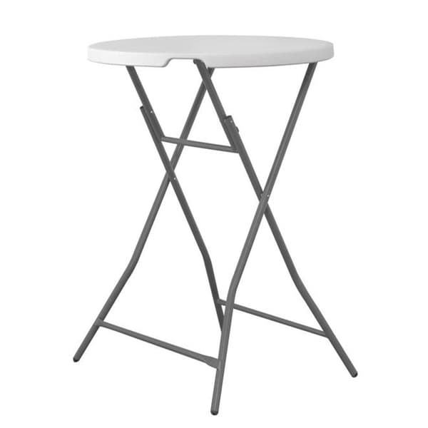 Sammenleggbar serveringsbord, hvit, rund, dia. 80 cm til 80 kg - Hendi 810958