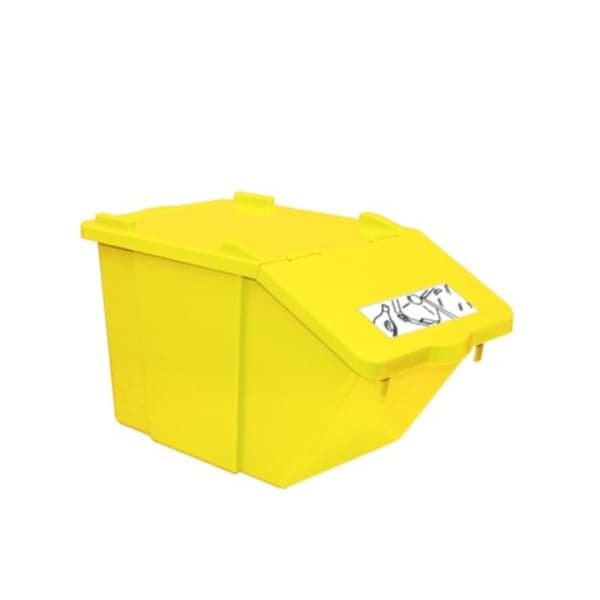 Dobbeldekker avfallssorteringsbeholder - gul 45L
