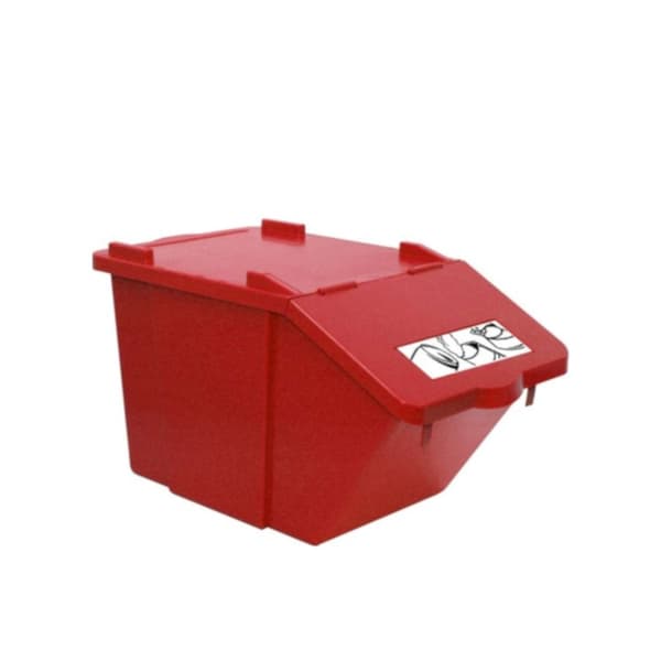 Dubbeldäckad sopsorteringsbehållare - röd, 45L
