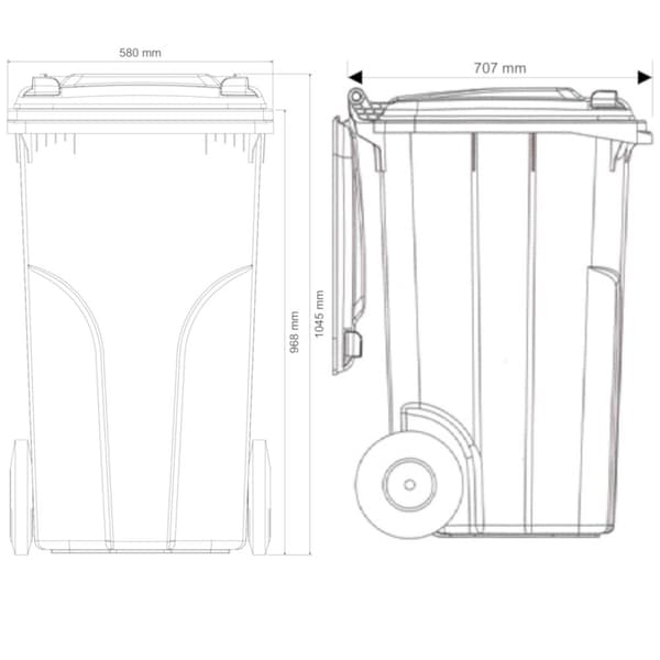 Affalds- og affaldsbeholder CERTIFIKATER Europlast Østrig - brun 240L BIO
