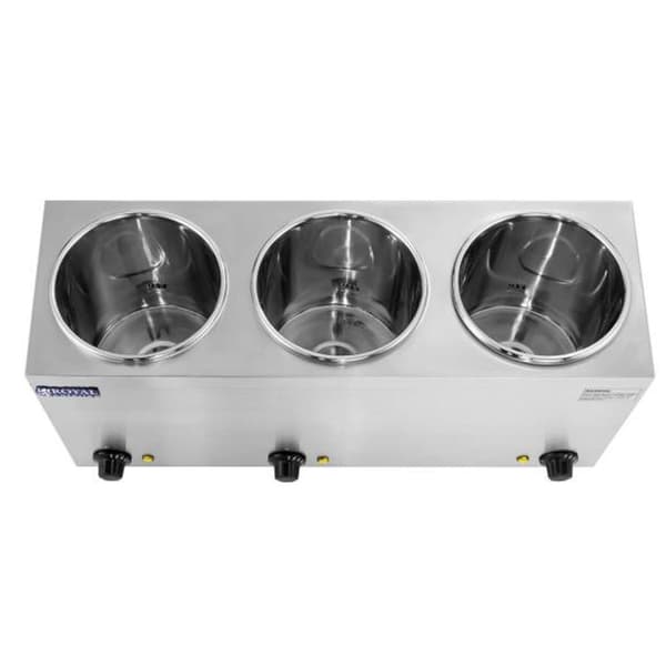 Bain-marie elektrisk suppevarmer 450W 230V 3 x 3,8L