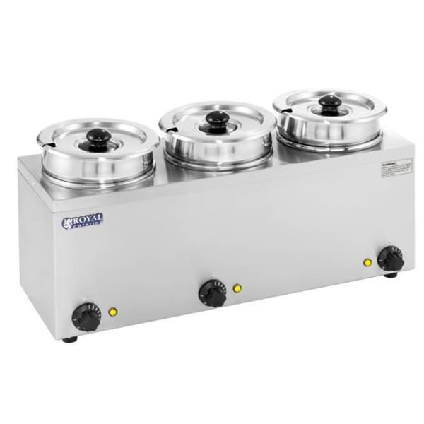 Bain-marie elektrisk suppevarmer 450W 230V 3 x 3,8L