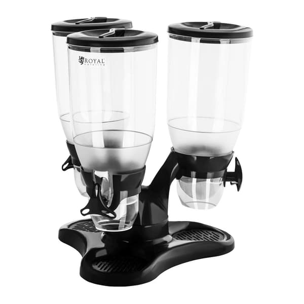 Roterende dispenser til løse produkter, mysliflager, tørrede frugter og nødder, kaffe 3 x 3L