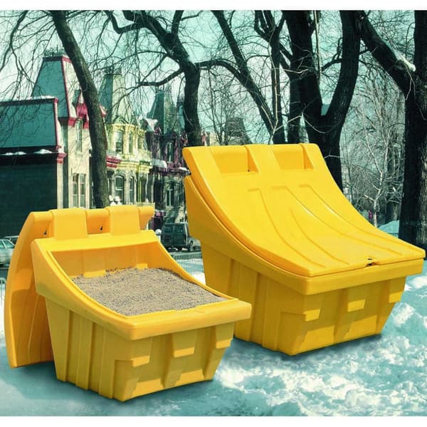 Beholderboks for sand, sand og salt til fortau 150kg gul