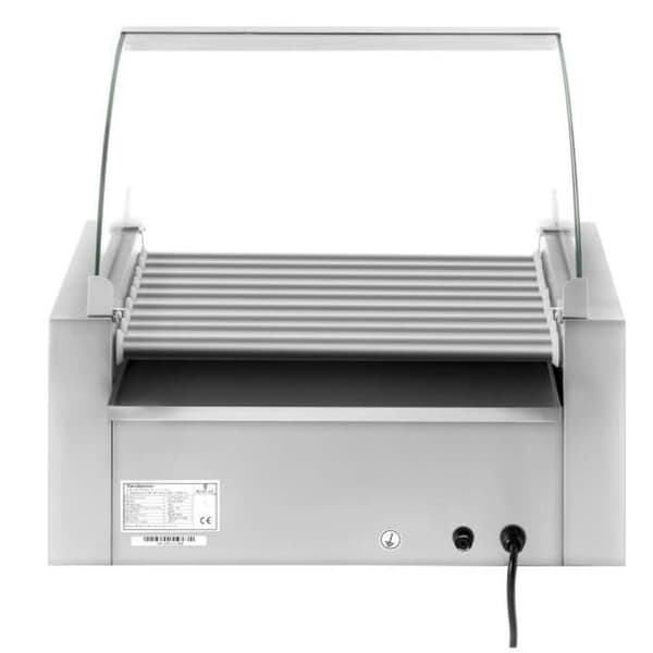 Rullerullegrill med lokk og varmeskuff for boller 16 HotDog pølser 2200W 230V Royal Catering